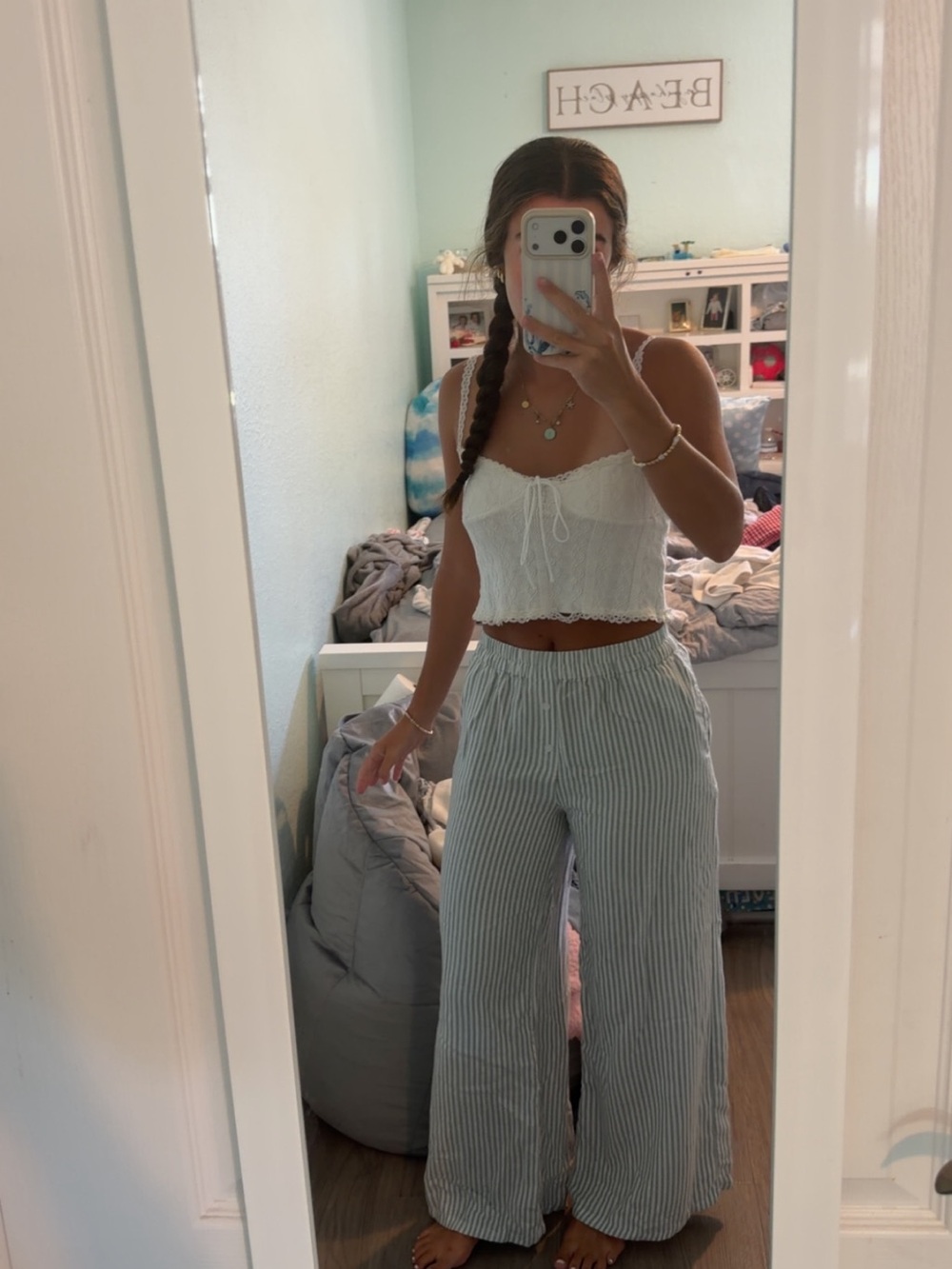 Sincerely Jules Striped Wide-Leg Pants